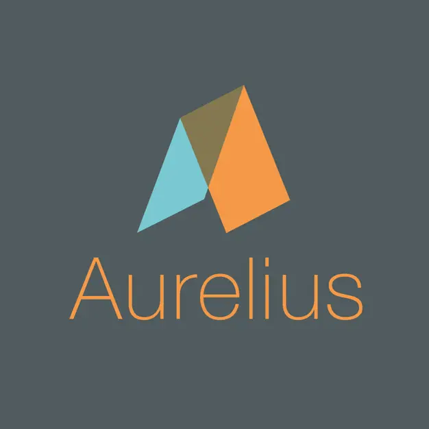 Aurelius logo on a grey background.